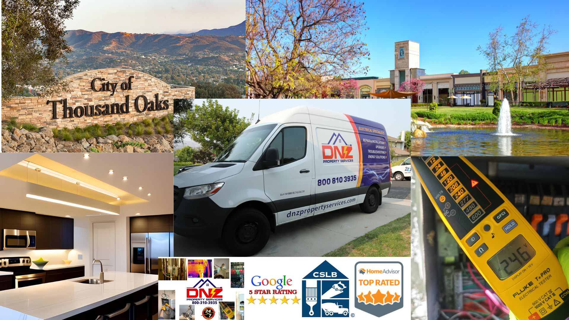 Thousand oaks electrician services provided by DNZ Property Services, expert electricians