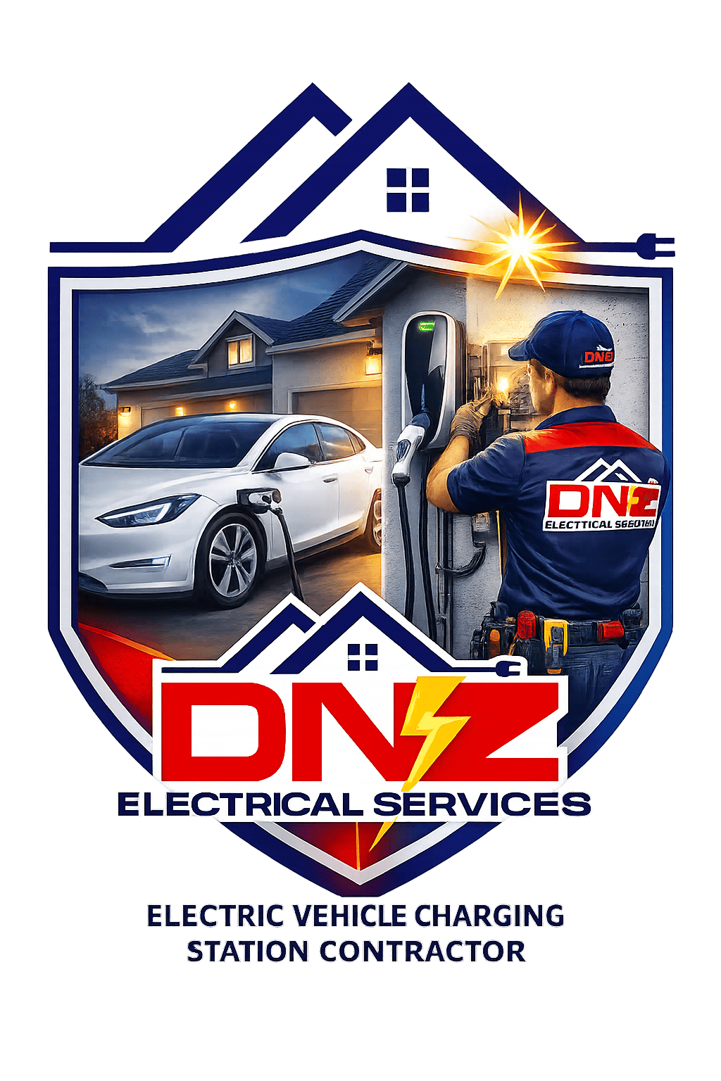 EV Charger Installation – DNZ Electrical Services Electric Vehicle Charging Station Contractor Electric vehicle charging station installation by DNZ Electrical Services licensed electrician installing a Level 2 EV charger for a home in Agoura Hills California.