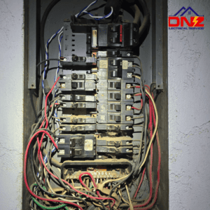 Federal Pacific Stab-Lok electrical panel commonly found in older homes and recommended for replacement by licensed electricians such as DNZ Electrical Services in Agoura Hills California.